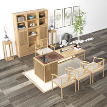 可匠 新中式茶桌椅组合 简约现代茶艺桌客厅家用实木功夫茶台桌 禅意茶室茶楼北美白蜡木中国风家具 定制 1.6米茶桌