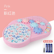 儿童钓鱼玩具套装磁性加水戏水宝宝开发智力一两三周宝宝2-3-4岁电动旋转钓鱼盘小猫钓鱼玩具礼物 齿轮钓鱼盘【粉色】+电池版+螺丝刀