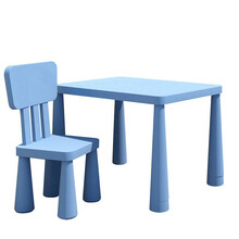 儿童桌椅幼儿园塑料桌椅子宝宝学习桌椅积木游戏玩具桌画画小桌子套装家用 蓝桌蓝方椅