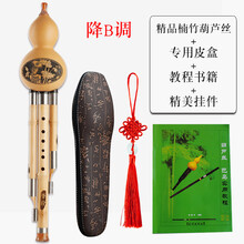 葫芦丝乐器初学演奏型C调小学生降b调儿童楠竹胡芦丝乐器 精品楠竹降b调+皮盒+书籍