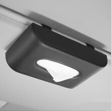 车载纸巾盒挂式遮阳板汽车用品天窗抽纸盒多功能创意座式纸巾盒 黑色 无车标通用