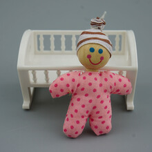 木偶玩具 定格动画人偶心关节可动可凹造型旅行木偶公仔拍摄道具木制过家家 粉红色 小婴儿(没有含床)