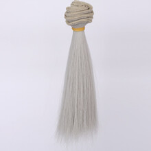 新品BJD陶瓷娃娃假发SD刘海高温丝可儿ob棉花娃多色加厚发排假毛材料 1001A银灰 横长1米竖长25厘米