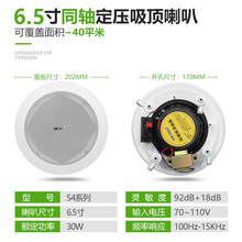SAST先科吸顶喇叭天花吊顶音响公共广播系统壁挂同轴吊球防水户外音柱嵌入式定压商场店铺背景音乐餐厅 6.5寸同轴无源定压发烧吸顶喇叭