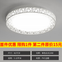 客厅灯2021年新款LED吸顶灯遥控卧室灯具简约现代家用大气阳台灯 限购 透明 鸟巢27cm白光24W