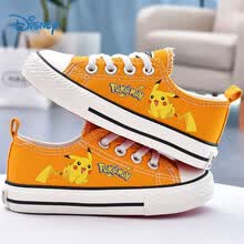 迪士尼【春尚新】童鞋儿童帆布鞋童鞋男童鞋子白鞋2021新款春秋款小白布鞋室内女童板鞋 皮卡丘黄 35码内长21.5/适合脚长21cm