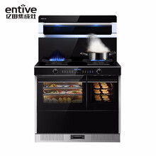 亿田（entive）集成灶 侧吸油烟机燃气环保灶 蒸烤一体独立式 S8C 集成一体灶 左排液化气