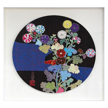 维格列艺术 村上隆 光琳版 版画 现代潮玩卡通空间装饰家居搭配挂画 手工装裱 71*71cm Korin：Korin：Azure River