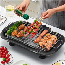 电烧烤炉无烟烧烤架家用烧烤用具电烤盘烤肉炉锅架子室内烧烤串机 黑色电烤炉