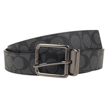 蔻驰（COACH） 男士PVC配皮腰带 黑灰色 91283QBMI5