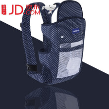 背带婴儿新生婴儿背带前后两用横抱前抱背孩子背带袋透气简易老式宝宝外出 03天而款/网款/蓝色圆点