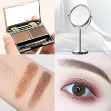 卡姿兰双色眉粉 初学者眉妆 防水防汗 持久不掉色不晕染眉笔女 01暖茶+化妆镜