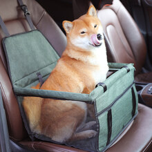 狗狗车载垫坐车神器狗窝汽车座椅安全车用后排坐垫小型犬宠物用品 升级款绿色(带支架) 40*32*24