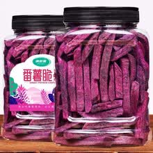 紫薯干500g薯条地瓜干番薯条休闲零食 紫薯条净重500g罐装