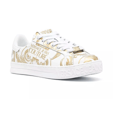 versace jeans couture 范思哲 21春夏新品男士巴洛克印花皮质休闲鞋板鞋 白色 EMCI 9/43