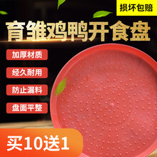 VAKADA 加厚鸡食槽雏鸡饲料盘鸡饲料桶盘圆食盘鸡用开食盘小鸡开食盘 开食盘50cm(买10送1)