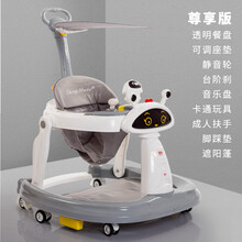 儿童玩具  婴儿学步车  防o型腿防侧翻走路手推可坐女男宝宝多功能小孩学步车 尊享灰