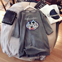 莎纤韵 新款哺乳衣外出夏季母乳衣时尚纯棉潮妈喂奶宽松产后短袖t恤竖开哺乳口上衣（竖拉链） 灰色6945 XL