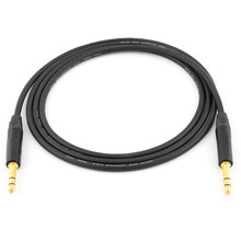 莫伽米2549大三芯6.35mm立体声调音台对录连接音箱平衡线 黑色 2米