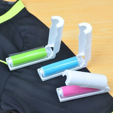 酷思达可水洗衣物除尘滚筒粘毛器便携式衣服除毛除尘器静电刷去毛滚毛器 粘毛器【小号蓝色】【2个】