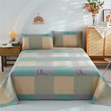 艺被老粗布纯棉床单粗布凉席空调席1.5米1.8米2.0m帆布凉席 LOVE-绿 230*250cm三件套