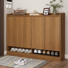 家乐铭品 鞋柜 鞋架大容量多功能1.2M宽加高加固多层玄关储物柜隔断柜门口收纳现代简约木鞋柜H12034
