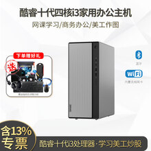 联想天逸510Pro 台式机电脑小主机 家用网课学习游戏LOL 商务办公美工作图设计PS 定制版 单主机 无显示器 四核i3-10100 4G 1T机械+256G固态 2G独显