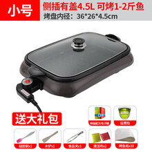 纸包鱼专用锅电烤盘分离式万州纸上烤鱼炉商用烤肉锅家用火锅 小号侧插麦饭石带盖(带礼包)