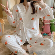 月子服棉纱布产后夏季透气孕妇哺乳睡衣5五月份四孕妇六6b #2215 M(80-100斤)