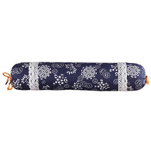 大号艾草颈椎枕多种款式圆枕艾绒热熏圆形家用枕头 颈椎枕古朴蓝