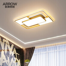 ARROW箭牌客厅灯北欧轻奢简约现代大气2021年创意新款led餐厅卧室吸顶灯具套餐 金色客厅灯90cm三色调光