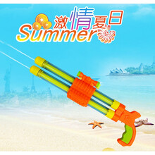 针筒沙滩水抢玩具儿童节漂流戏水成人水枪水炮高压水抽远射程大号 红色-双管水炮40cm*14*3.5cm 标准配置