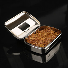 不锈钢便捷密封随身烟斗丝保湿盒小号烟丝盒子保湿防潮烟丝罐防压（不含烟） 图片色