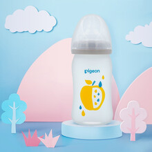 贝亲(Pigeon) 奶瓶 玻璃奶瓶  宽口径玻璃奶瓶  硅橡胶保护层  彩绘奶瓶 SS号奶嘴 160ml（苹果）00549CH