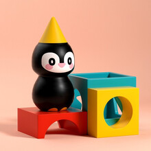 美乐JoanMiro儿童桌游益智玩具游戏早教男女孩23456岁宝宝礼物专注力训练小企鹅空间盒JM93370
