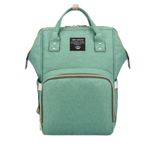 21新款轻便妈咪包多功能大容量母婴包升级版防水双肩包孕妇外出时尚背包 浅绿色