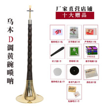 京炫（JINGXUAN)初学者唢呐乐器全套d调成人唢呐碗口老式演奏红木乌木木 乌木D调黄碗+10大