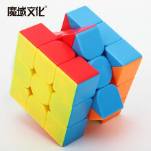 Galaxy park 魔域文化 三阶魔方 3阶比赛专用魔方 儿童玩具男女孩礼物弹力减压送教程顺滑实色 彩色MF8888