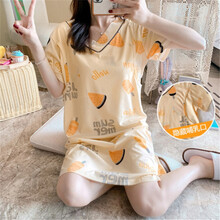 让姿玟孕妇睡衣夏季薄款哺乳连衣裙宽松短袖产后喂奶衣哺乳睡裙夏月子服 221# XL