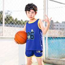 儿童篮球服运动服短裤套装婴幼儿夏天衣服婴儿裤子儿童0-5岁男女童春秋外出休闲裤夏季男童球衣球裤 篮 90cm（适合18-24月，高78-90cm宝宝）