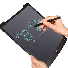 液晶手写板儿童绘画板涂鸦电子光能小黑板写字板手绘板 蓝色12寸【粗笔】