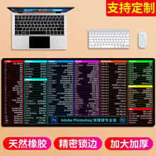 索能超大鼠标垫办公快捷键大全加厚大号护腕女0ffice软件excel函数PS桌面键盘电竞游戏电脑桌垫 PS快捷键专业版 尺寸400x900mm厚度3mm