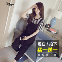 迪士尼DIXXLNEY孕妇裤夏季外穿时尚薄款背带裤夏装网红孕妇春装套装潮妈裤子 背带裤送【短袖T恤】 M