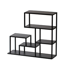 臻卡致 博古架铁艺置物架 多宝阁小型简约茶室置物展示架紫砂壶茶具古董摆件架子 几何博古架 1米以下