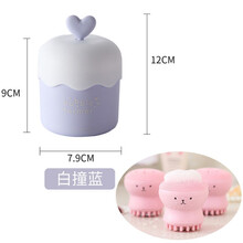 察今洗面奶打泡器可爱起泡器便携式打泡泡沫机发泡瓶装气泡杯洗脸干净 白撞蓝+洗脸刷