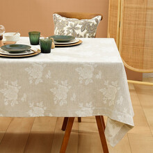 阳春小镇 亚麻桌布 新中式方桌布高档餐桌布棉麻台布中国风茶几布家用书桌垫茶几垫 可定制 玫瑰亚麻桌布 140x200cm