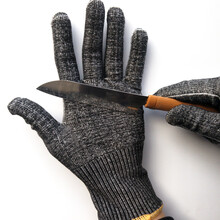 猫咪防抓手套训犬狗狗多用途胶皮透气防啃咬通用柔软防护加厚防咬 防割手套黑色男用一双 均码