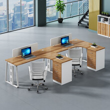 卡奈登员工电脑桌 现代简约办公家具 组合办公桌 工作卡位职员桌F字型双人位不含椅YX-O281