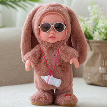 儿童电动动物玩具会走路学说话的婴儿宝宝唱歌跳舞1岁2一小孩女孩 284-3奶瓶娃娃 酒红色 72首歌(学说话+走路)