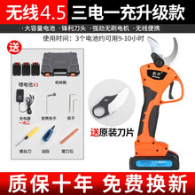 剑兴电动剪刀果树充电式修枝剪强力园林园艺剪树枝锂电高空粗枝电剪子电动剪刀果树修枝剪充电式强力园林锂电 剑兴4.5公分三电一充